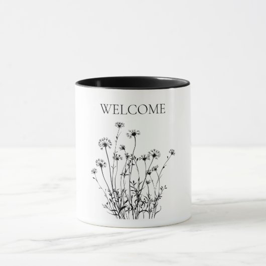 Einfache Wildblumen Willkommen Tasse (Zentrum)