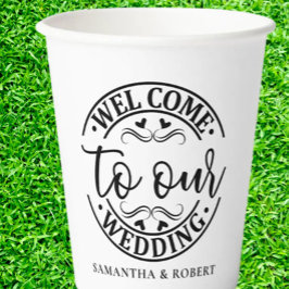 EINFACHE WILLKOMMENS HOCHZEIT PAPPBECHER