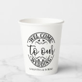 EINFACHE WILLKOMMENS HOCHZEIT PAPPBECHER (Rückseite)