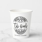 EINFACHE WILLKOMMENS HOCHZEIT PAPPBECHER (Vorderseite)