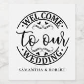 EINFACHE WILLKOMMENS HOCHZEIT WEINETIKETT (Einzelnes Label)