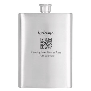 Einfache Willkommensöffnung Willkommens-Barcode QR Flachmann
