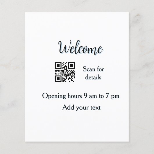 Einfache Willkommensöffnung Willkommens-Barcode QR Flyer (Vorne)