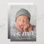 Einfache Willkommensüberlagerung Foto Geburtserklä Ankündigung (Vorne/Hinten)