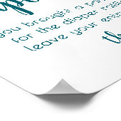 Einfache Windelanlage | Aquamarine Aqua-Babydusche Poster (Ecke)