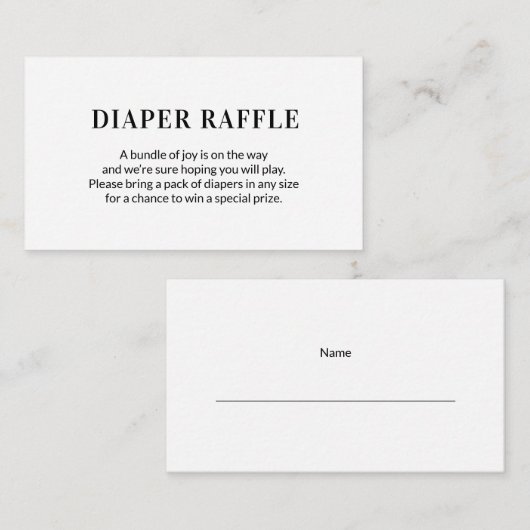 Einfache Windelanlage Begleitkarte (Vorne/Hinten)