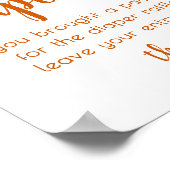 Einfache Windelanlage | Fall Orange Babydusche Poster (Ecke)