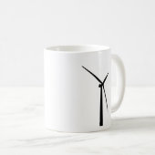 Einfache Windturbine-Grünenergie-Silhouette Kaffeetasse (VorderseiteRechts)