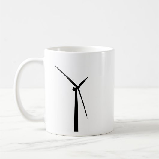 Einfache Windturbine-Grünenergie-Silhouette Kaffeetasse (Links)