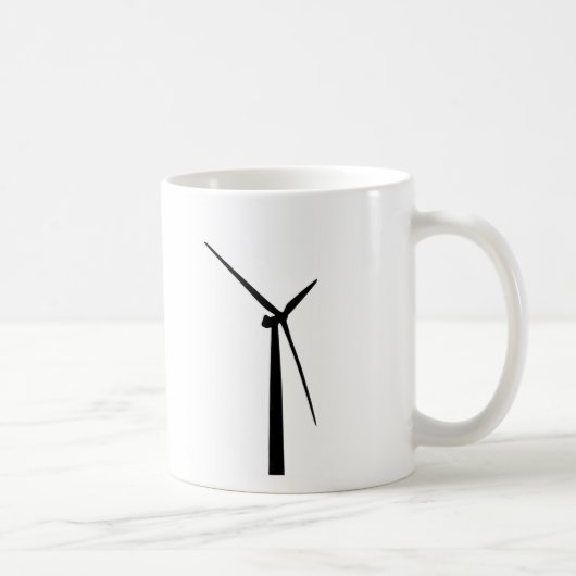 Einfache Windturbine-Grünenergie-Silhouette Kaffeetasse (Rechts)