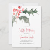 Einfache Winter 50. Geburtstag Einladungen (Vorderseite)