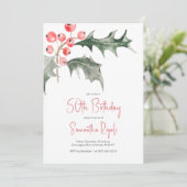 Einfache Winter 50. Geburtstag Einladungen (Stehend Vorderseite)