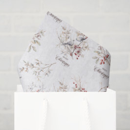 Einfache Winter Birds Red Berries Weihnachten Seidenpapier
