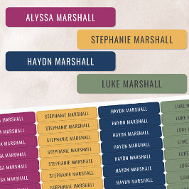 Einfache Winter Bright Farben Kinder Wassersichere Etiketten