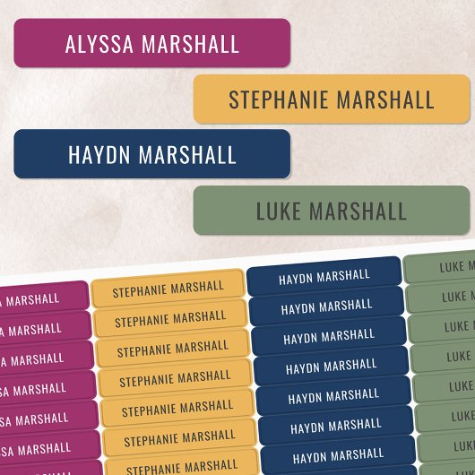 Einfache Winter Bright Farben Kinder Wassersichere Etiketten