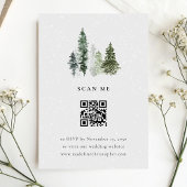Einfache Winter Forest Wedding QR Code RSVP Karte