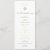 Einfache Winter Hochzeit Gold Snowflake Weihnachte Programm (Rückseite)