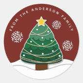 Einfache Winter Schneeflocken Weihnachtsfeiertag R Runder Aufkleber (Vorderseite)