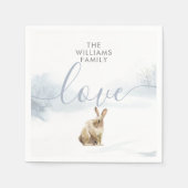 Einfache Winter Woodland Szene Weihnachten Serviette (Vorderseite)