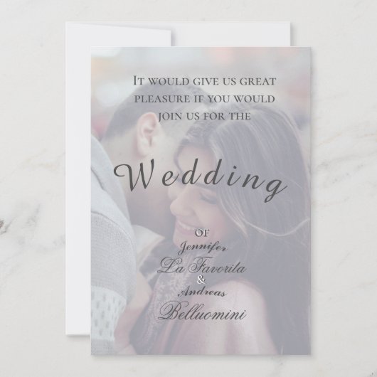 Einfache Winterblumenhochzeit & Foto Einladung (Vorderseite)