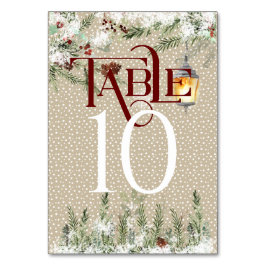 Einfache Winterhochzeit Empfang #10 Tischnummer