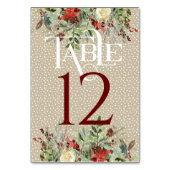Einfache Winterhochzeit Empfang #12 Tischnummer (Rückseite)