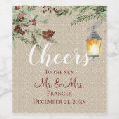 Einfache Winters |Beifall | Herr & Frau | Weihnach Weinetikett (Einzelnes Label)