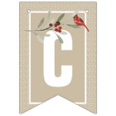 Einfache Winters mit Kardinal | Feierliche Liebe Wimpelkette (Zweite Fahne)