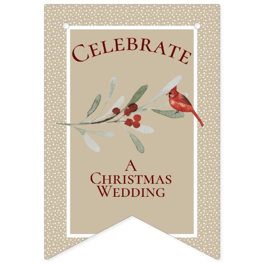 Einfache Winters mit Kardinal | Feierliche Liebe Wimpelkette (Erste Fahne)