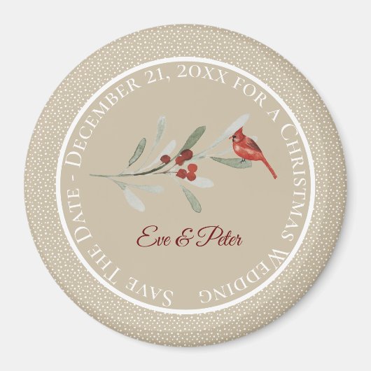 Einfache Winters/Save the Date/Hochzeit Magnet (Vorne)