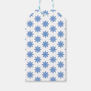 Einfache Winterschneeflocke Blau-Weiß-Geschenkstem Geschenkanhänger