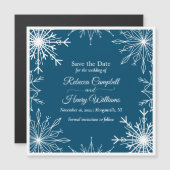Einfache Winterschneeflocken Save the Date Hochzei Magneteinladung (Vorne/Hinten)