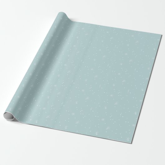 Einfache Winterschneeflocken Schneeflocken Blau Geschenkpapier (Ungerollt)