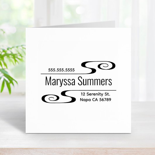 Einfache Wirbel-Adresse Gummistempel