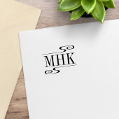 Einfache Wirbel Monogramm-Initialen 1x1 Gummistempel