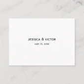 Einfache, wirbellose Hochzeitsbegleiterin Platzkarte (Rückseite)