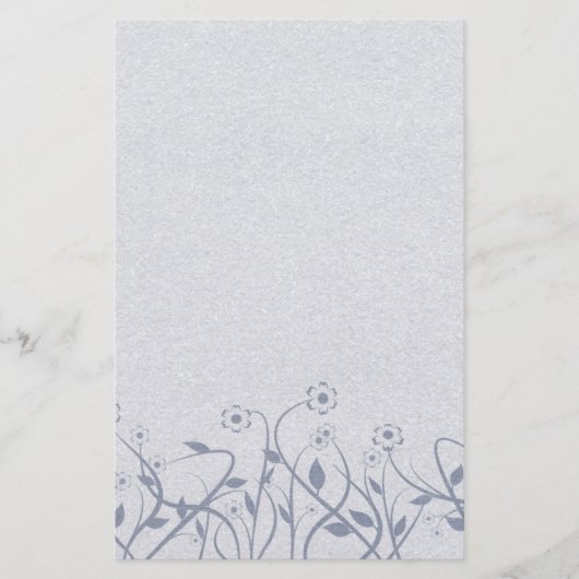 Einfache Wirble blaue Blumengeschosse Briefpapier (Vorderseite)