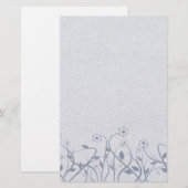 Einfache Wirble blaue Blumengeschosse Briefpapier (Vorne/Hinten)