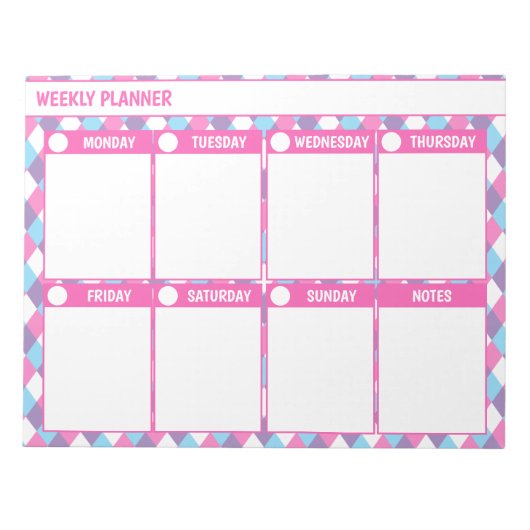 Einfache Wochenplaner Notizblock (Vorderseite)