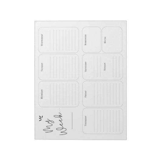 Einfache Wochenplaner Notizblock (Rotiert)