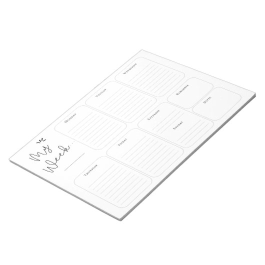Einfache Wochenplaner Notizblock (angewinkelt)