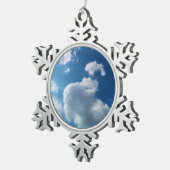 Einfache Wolken Schneeflocken Zinn-Ornament (Rechts)