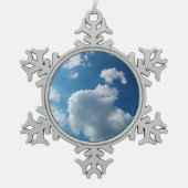 Einfache Wolken Schneeflocken Zinn-Ornament (Vorderseite)
