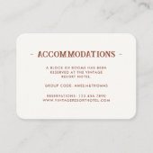 Einfache Wood Rustic Wedding Hotel Unterkunft Begleitkarte (Vorderseite)