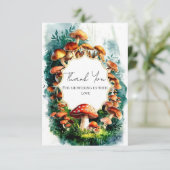 Einfache Woodland Mushroom Kinderdusche Dankeskarte (Stehend Vorderseite)
