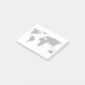 Einfache World Map Design Post-it Klebezettel (angewinkelt)