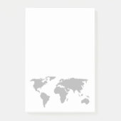 Einfache World Map Design Post-it Klebezettel (Vorderseite)