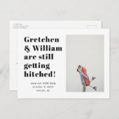 Einfache Wörter Save the Date Foto Postkarte (Vorne/Hinten)