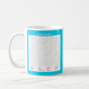 Einfache Wortsuche auf Aqua-Farb-Rahmen Kaffeetasse