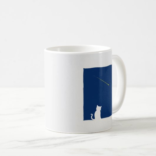 Einfache Wunder Ruhe Charming Cat Shooting Star Kaffeetasse (VorderseiteRechts)